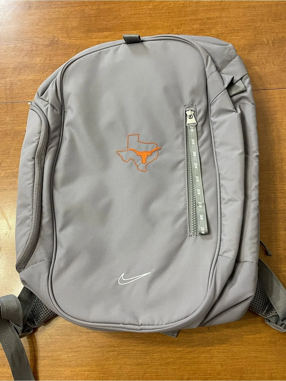 Nike Texas Longhorns Backpack Gray With Custom Embroidered State Outline Logo